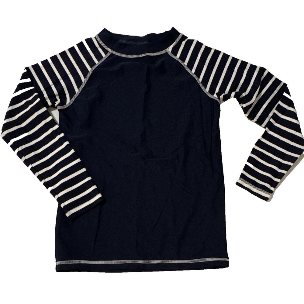 NWOT Snapper Rock RashGuard Unisex Surf Top Size 8 Blue/White Stripe Long Sleeve
